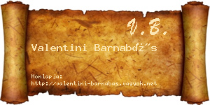 Valentini Barnabás névjegykártya